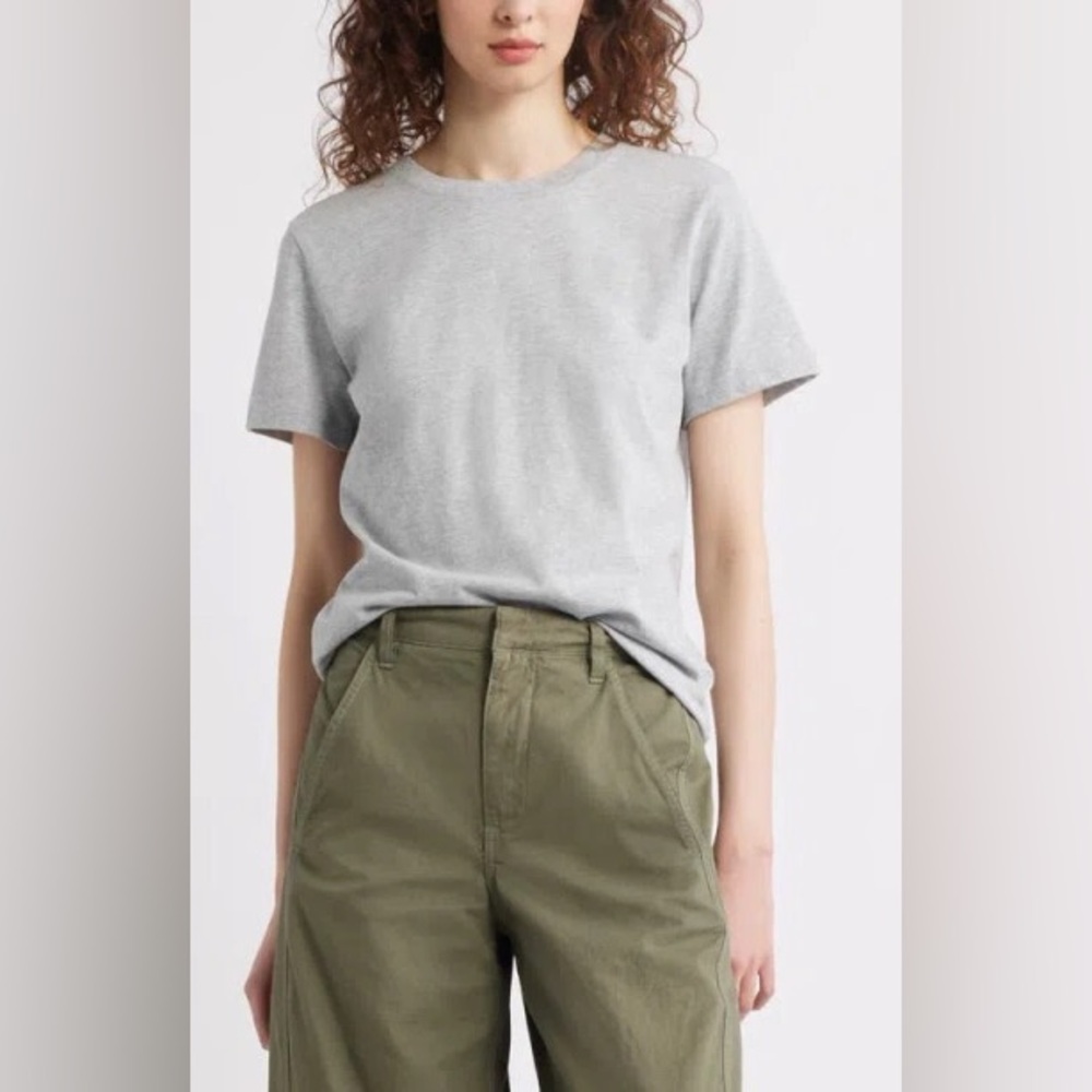 Relaxed Crewneck Cotton T-shirt In Grey Heather